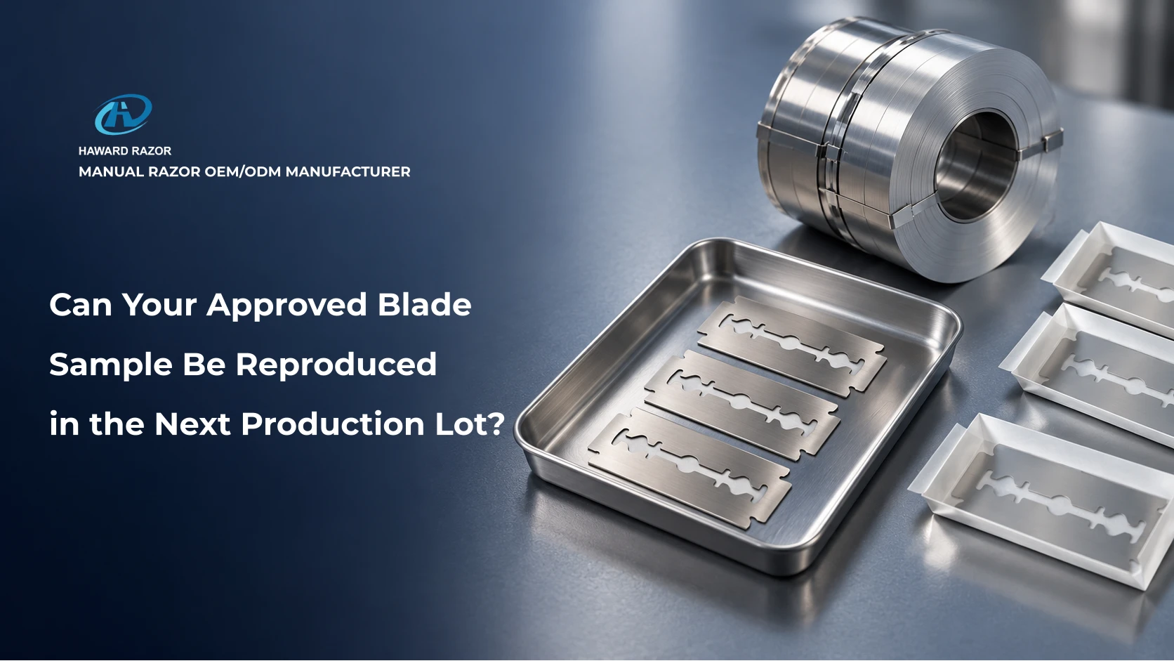 Double edge razor blade manufacturing process from steel strip to wrapped blades