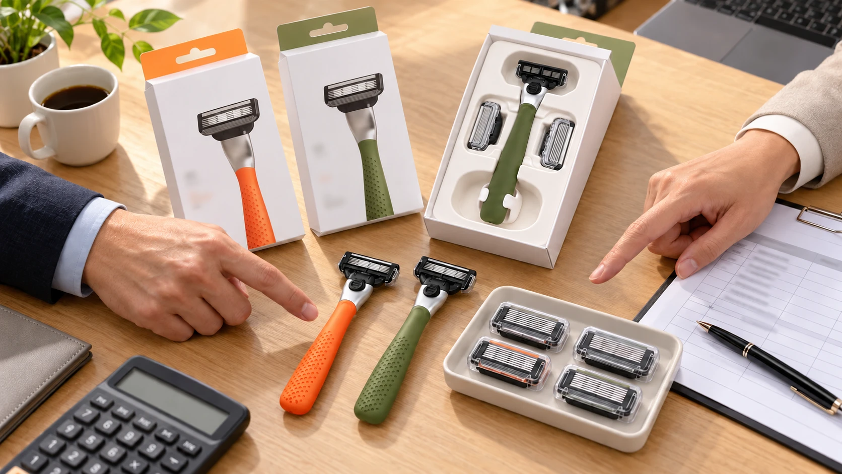 OEM order amendment review for razor quantities, handle colors and packaging commitments